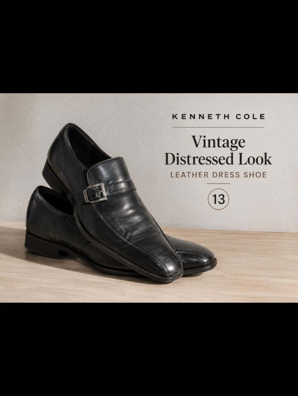 KENNETH COLE Vintage Distressed Look Leather Dress Shoe 13